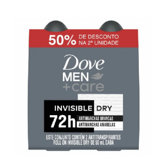 KIT DESODORANTES ROLL-ON DOVE MEN INVISIBLE 50ML 2UN.