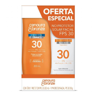 Cenoura e Bronze Kit Protetor Solar Corpo FPS 30 200ml + Facial FPS 30 50g