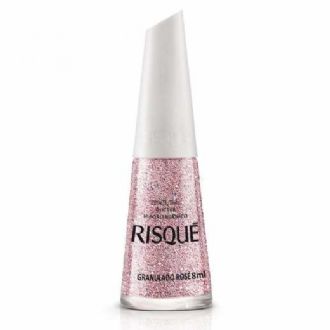 ESMALTE RISQUE GLITTER GRANULADO ROSE 8ML