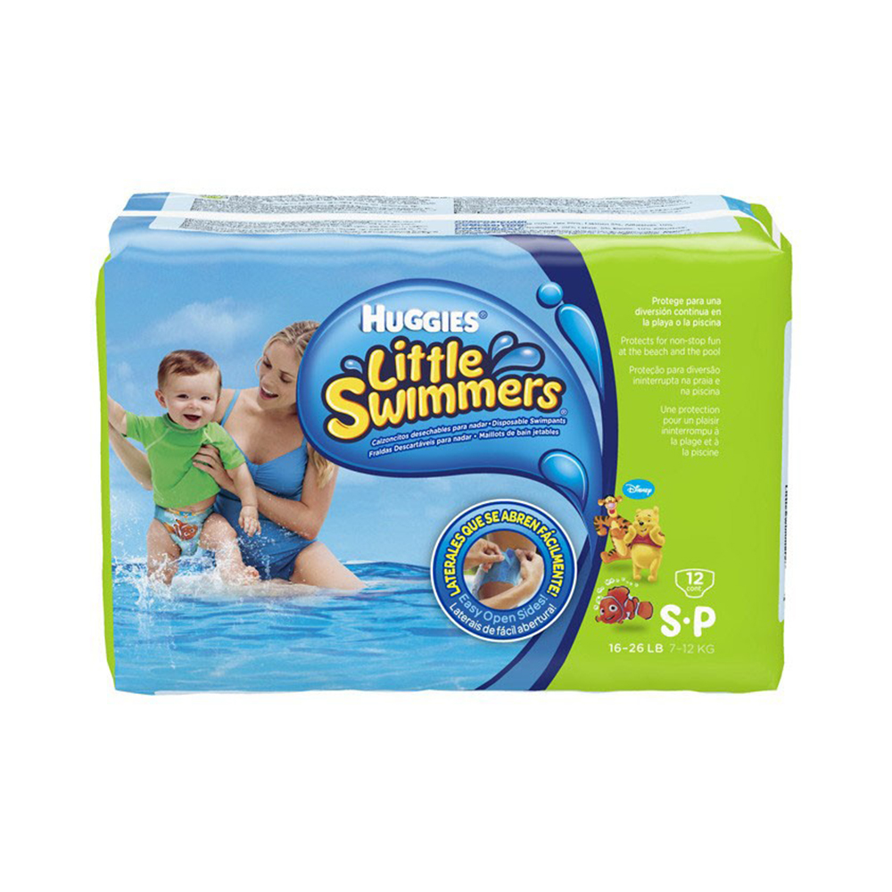 FRALDA PARA PISCINA DESCARTÁVEL HUGGIES LITTLE SWIMMERS TAMANHO P 12