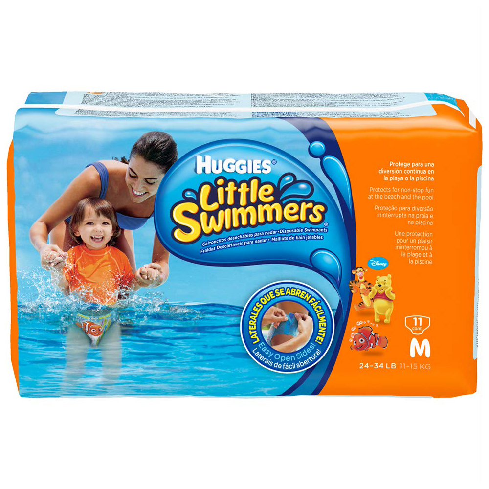 FRALDA PARA PISCINA DESCARTÁVEL HUGGIES LITTLE SWIMMERS TAMANHO M 11