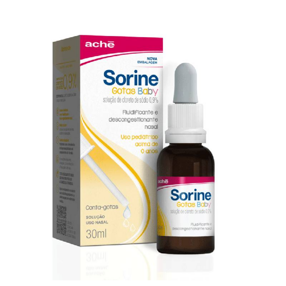 SORINE INFANTIL SOLUÇÃO NASAL GOTAS 9MG/0,1MG/ML 30ML GOTAS | Drogão Super