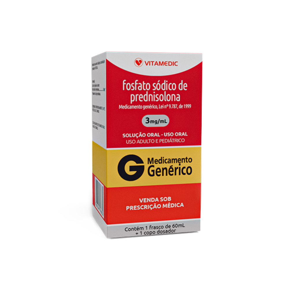 FOSFATO SÓDICO DE PREDNISOLONA GENÉRICO VITAMEDIC 3MG/ML SOLUÇÃO 60ML ...