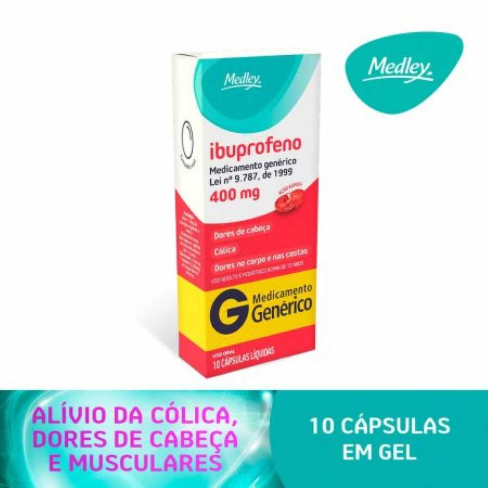 Ibuprofeno Medley Gn 400mg Com 10 Comprimidos Drogão Super