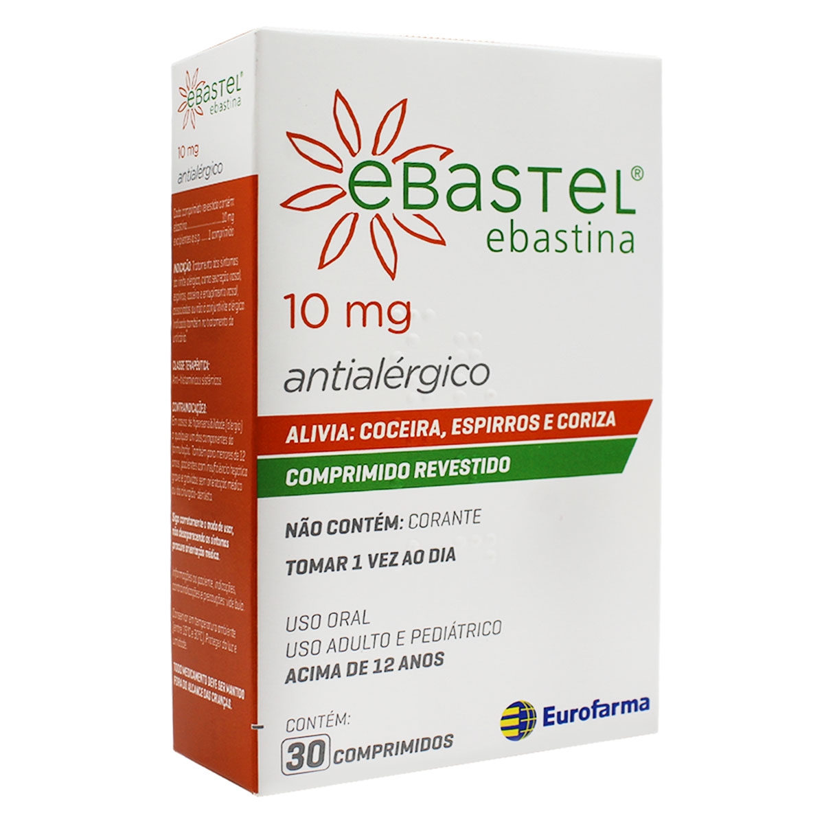 EBASTEL 10MG COM 30 COMPRIMIDOS | Drogão Super