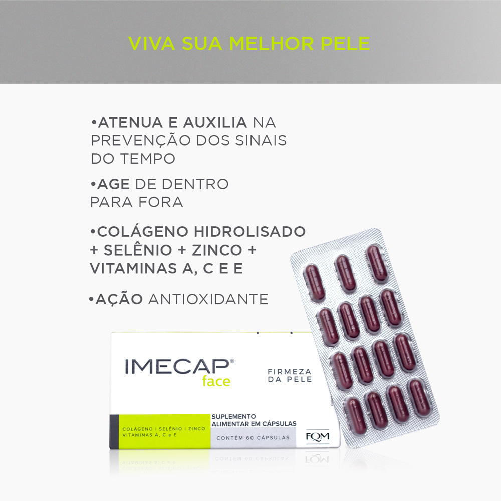 IMECAP FACE NUTRACÊUTICO COLÁGENO HIDROLISADO P/ FIRMEZA DA PELE 60 ...