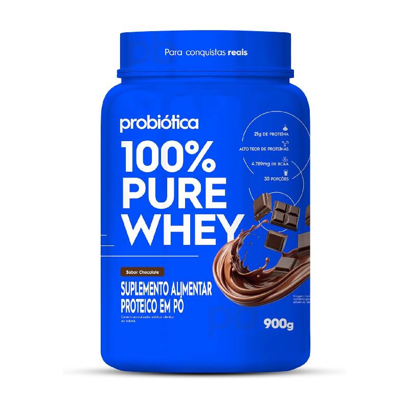 PURE WHEY SABOR CHOCOLATE PROBIÓTICA 900G | Drogão Super